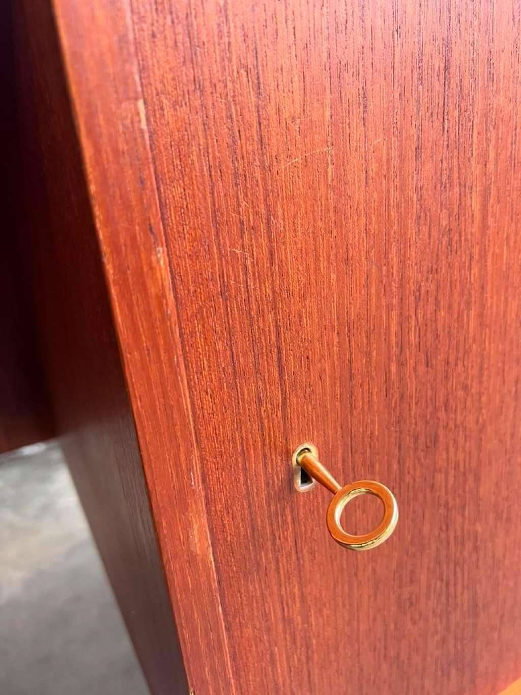 Vintage teak desk: double sided