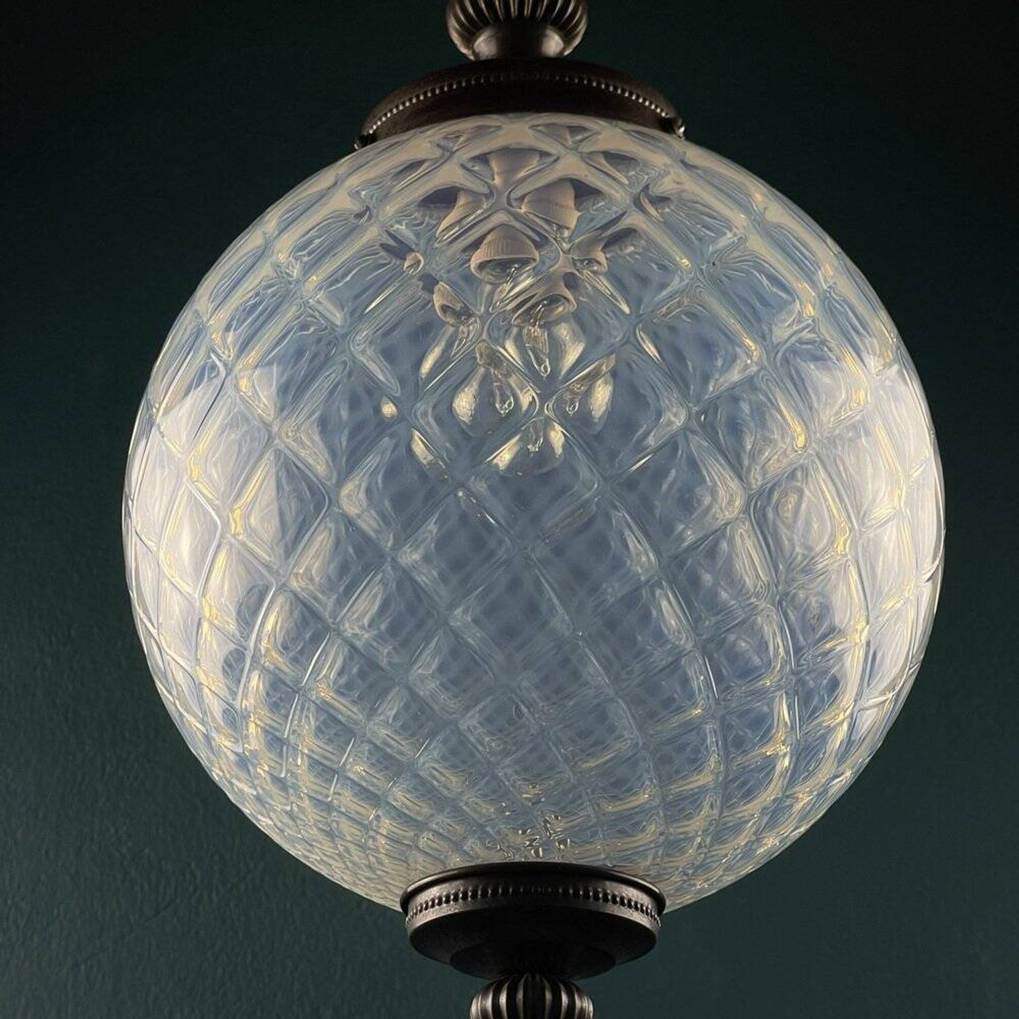 Vintage Blue Murano Sphere Pendant Lamp, Italy, 1970s
