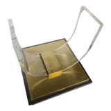 Lucite and brass arch coffee table, 1970s