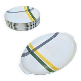 Service assiettes plates et plat ovale claudia