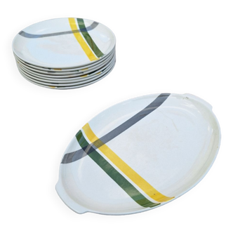 Service of flat plates and claudia oval dish