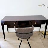 Bureau en acajou avec pieds en laiton