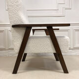 Vintage armchair in curly wool