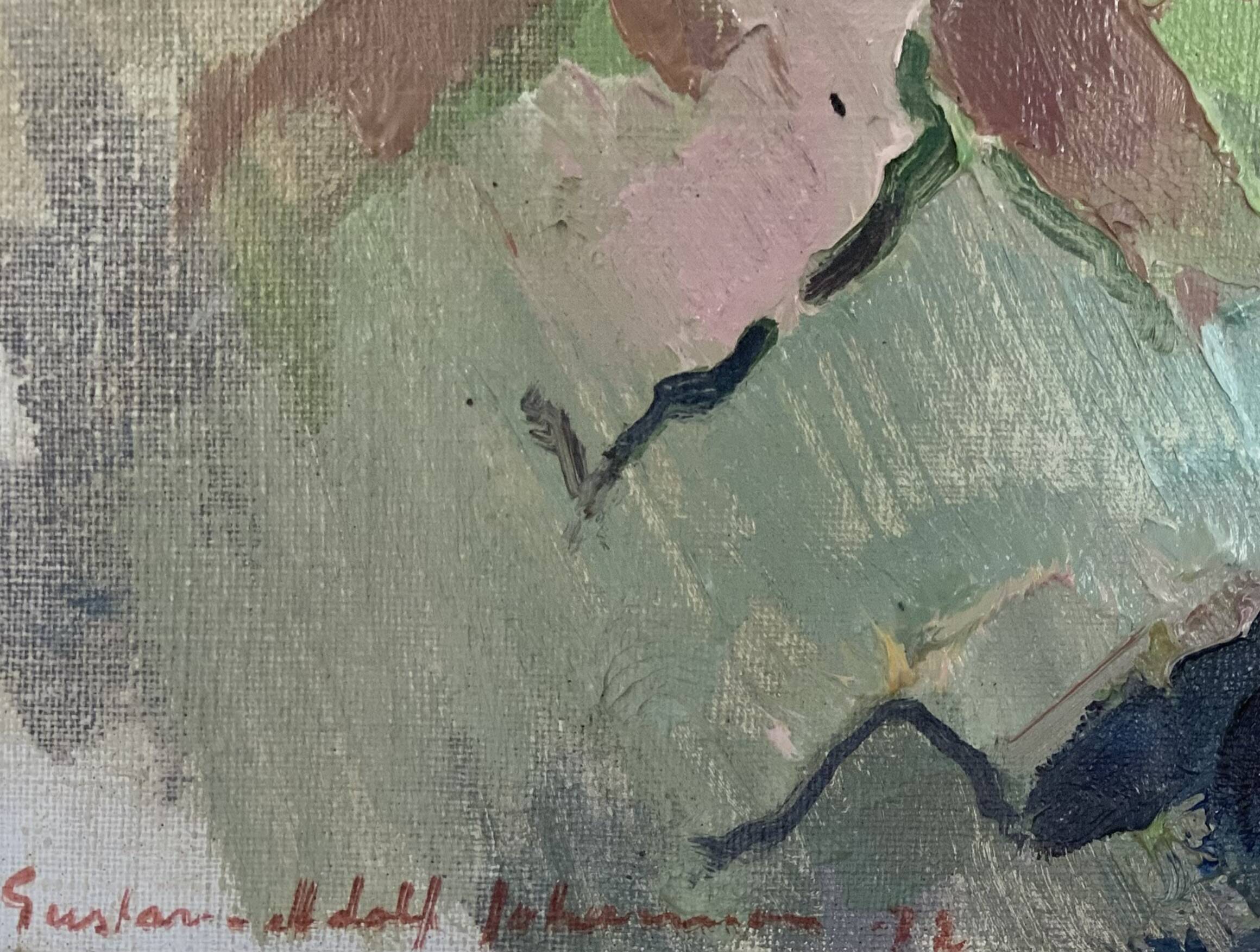 Vintage Oil on Canvas signed Modernist Gustav Adolf Johansson 1972