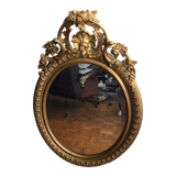 Oval mirror with pediment, 100x70 cm