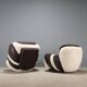 Pair of vintage armchairs in faux leather, foam, design, Italy, 1970s