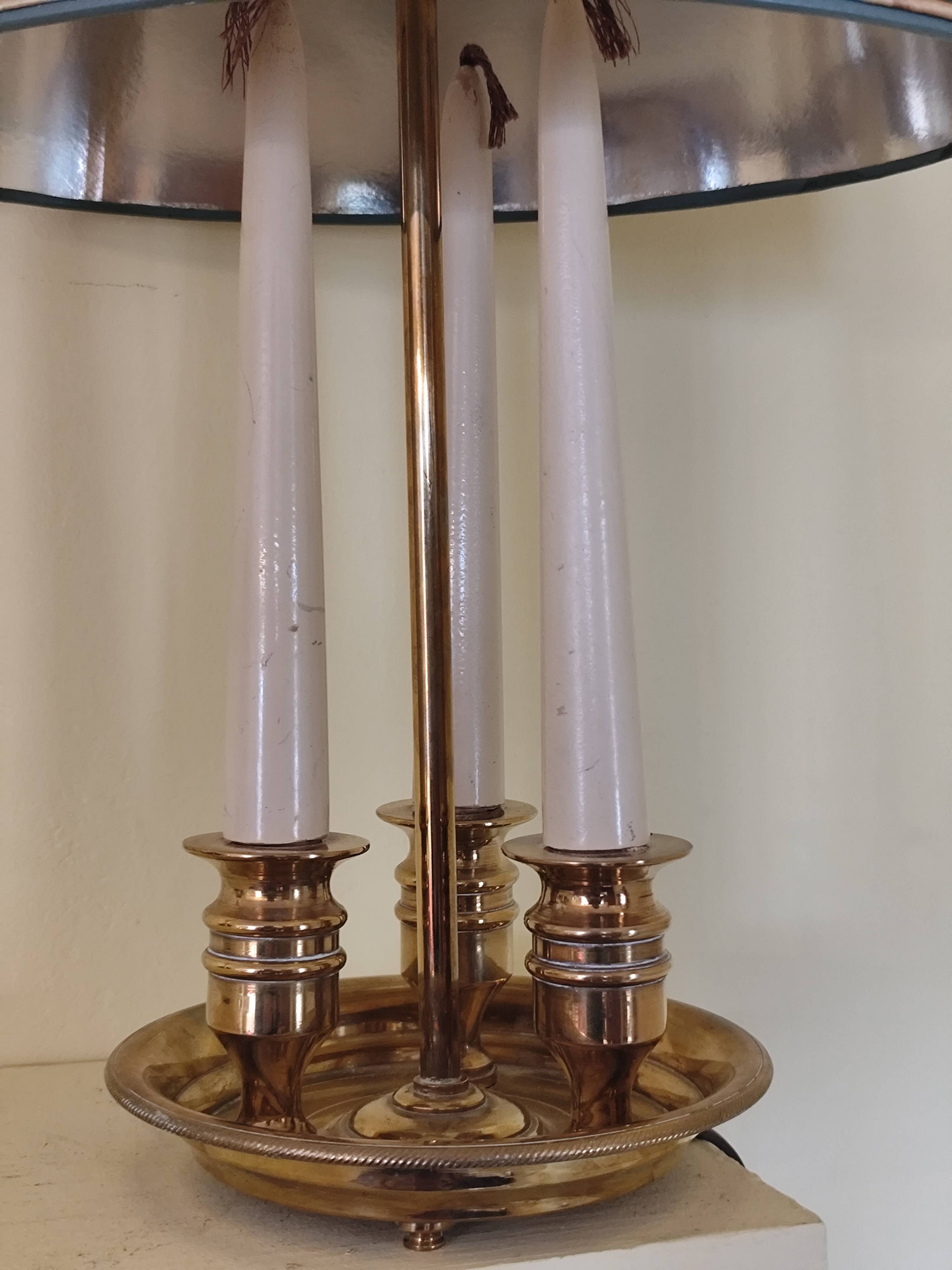 Empire style hot water bottle lamp - bronze and brass candle holder lamp