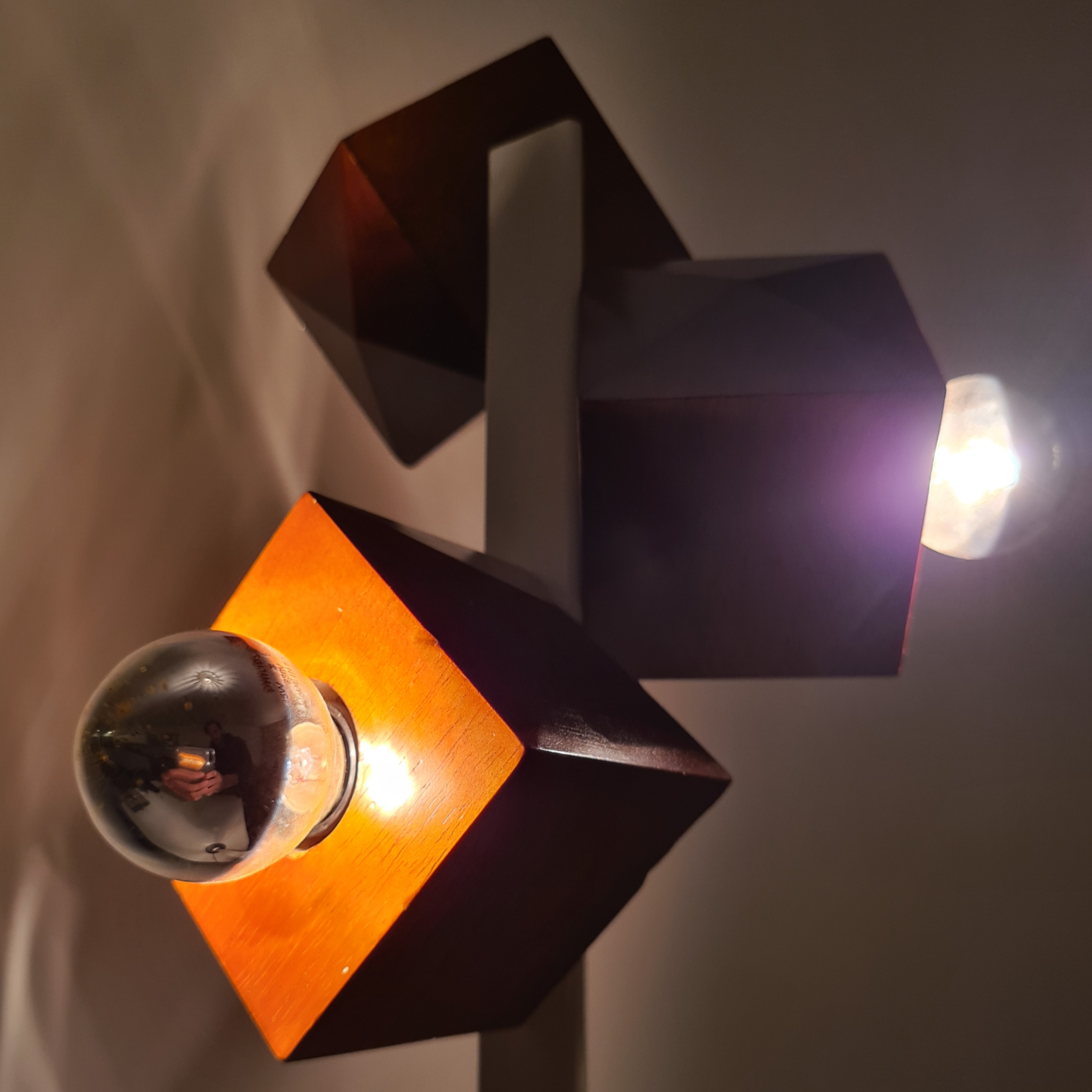 Large modernist cubist table lamp, Italy 1960s