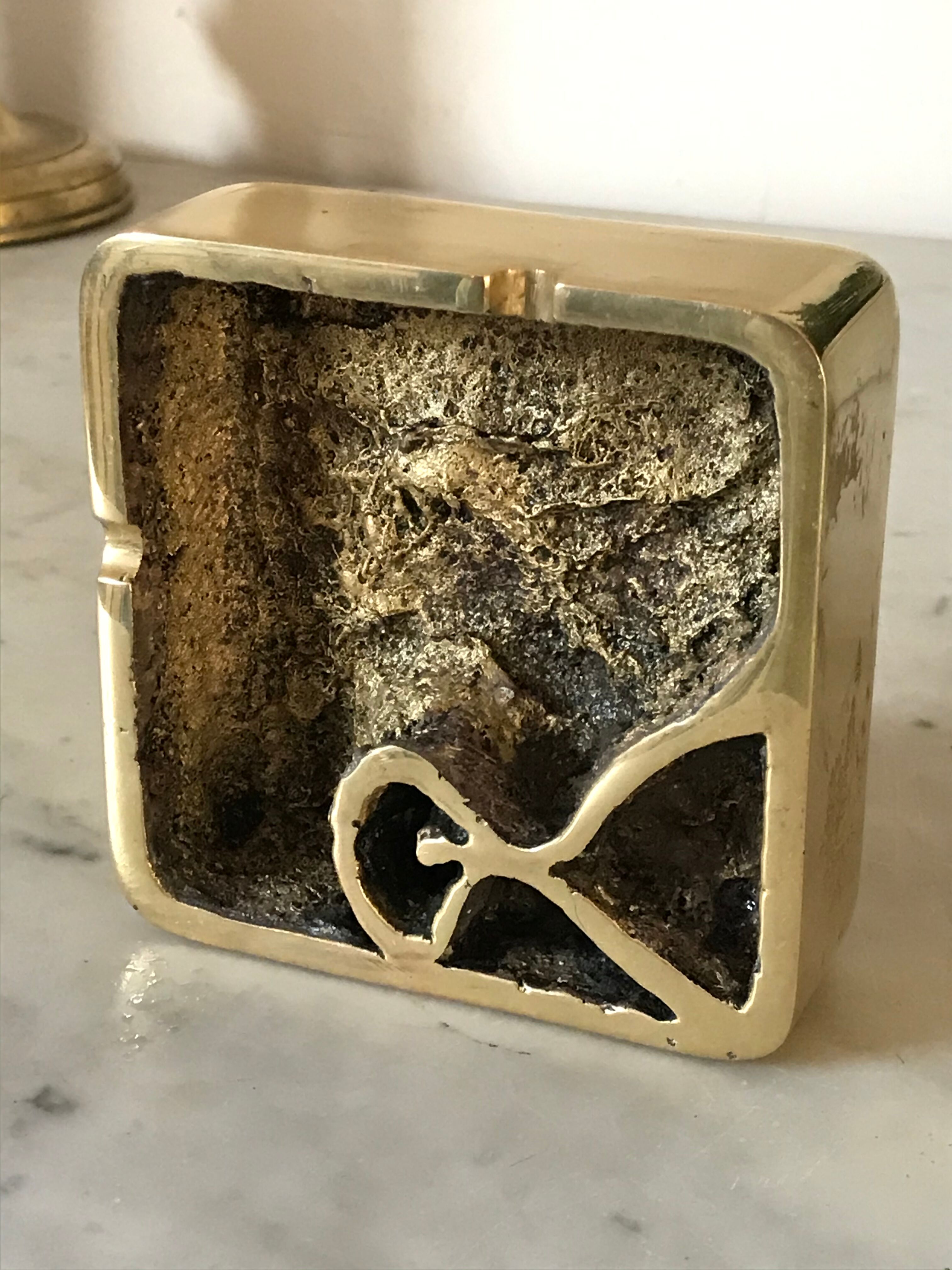 Solid brass ashtray