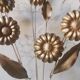 Applique murale fleurs metal doré