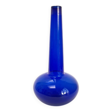 Blue vase by Per Lütken for Holmegaard from the 1960s.