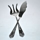 Vintage fish cutlery set 8 forks + 8 knives + deetjen rocaille louis xv service n°25