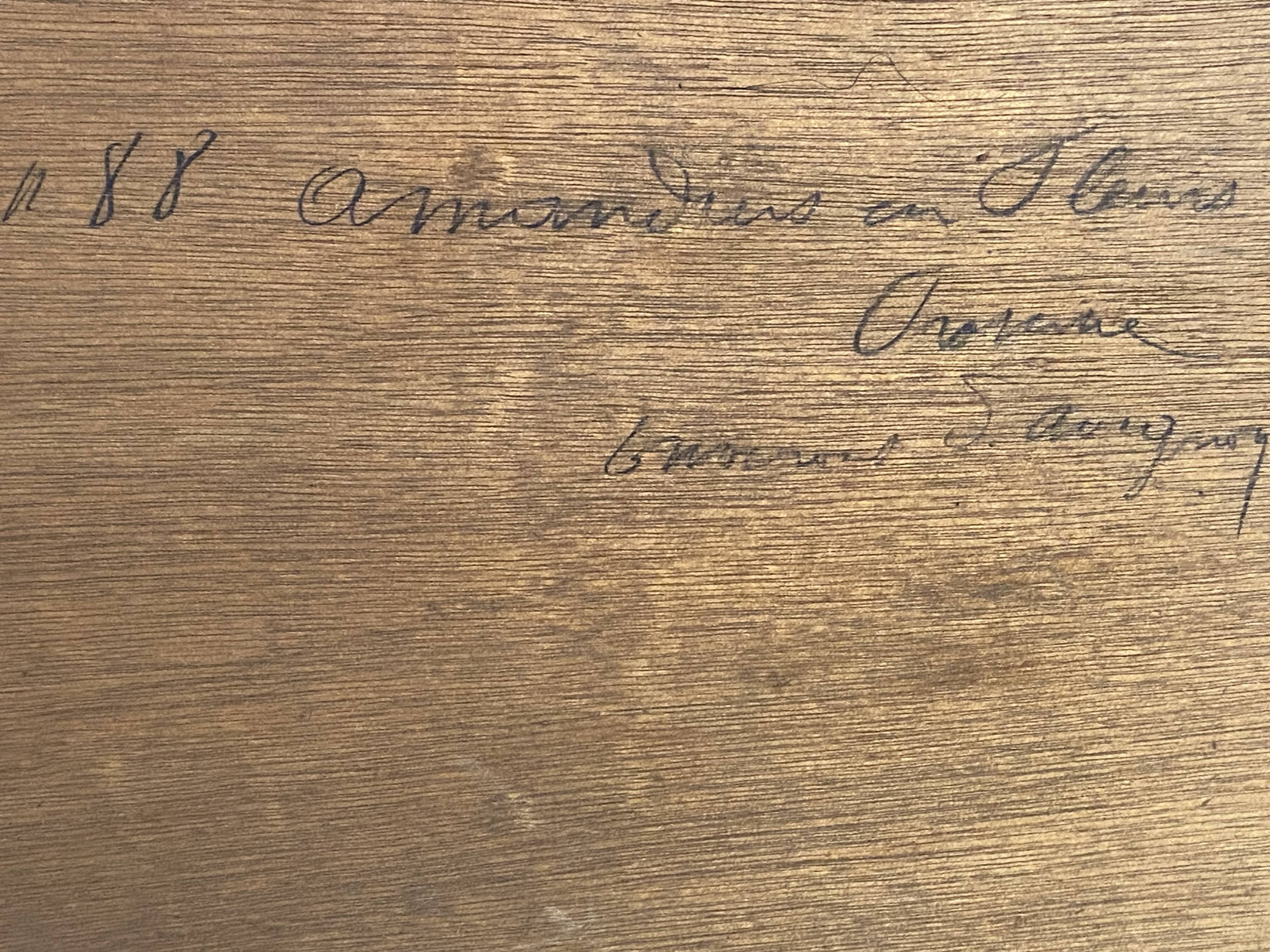 Landscape painting view from the village of Les Angles, Gard, Avignon, Hurard 1887-1956