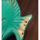 Plat Magdalithe en céramique en forme de poisson turquoise et doré des années 1950