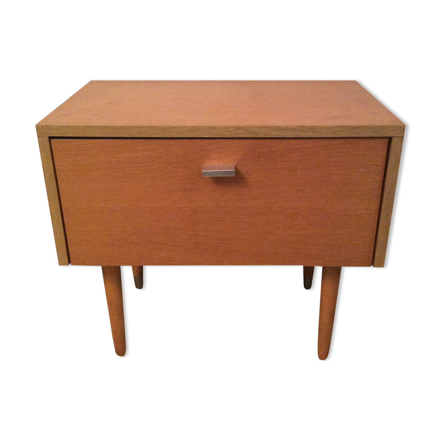Vintage bedside of the 70s in blond wood