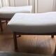 Pair of oak stools in modern Scandinavian style made by Willy Beck.
