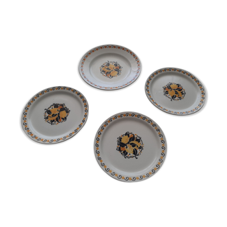 Ensemble compotier et  3 assiettes