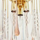 Murano Glass Teardrop Waterfall Chandelier, Italy, 1970s