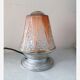 Lampe globe art décor verre moulé rose et dorure