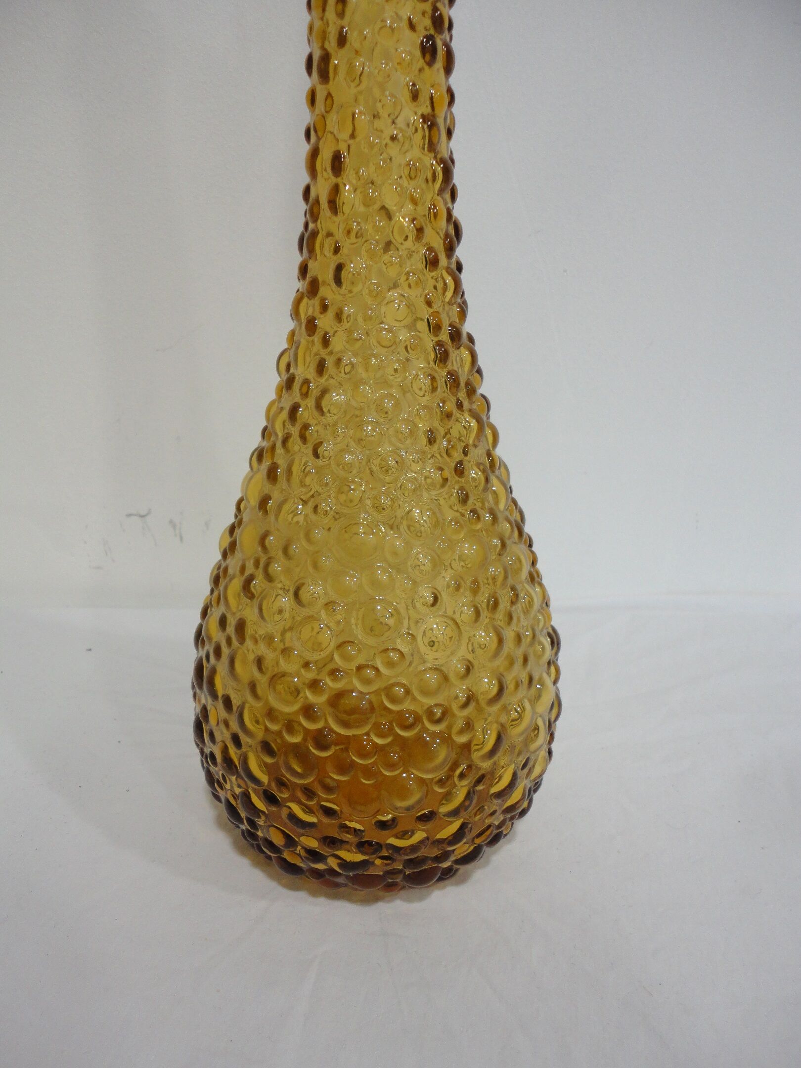 Large "bubbles" yellow glass carafe