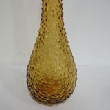 Grande carafe "bulles" en verre jaune