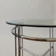 Chrome metal and glass tubular table