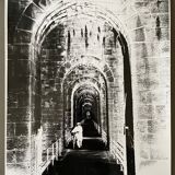 Photograph black and white silver print circa 1970 medieval bridge