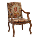 Louis XV Style Carved Walnut Armchair with Needlepoint Upholstery, France