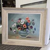 Large oil on canvas "Anemones"