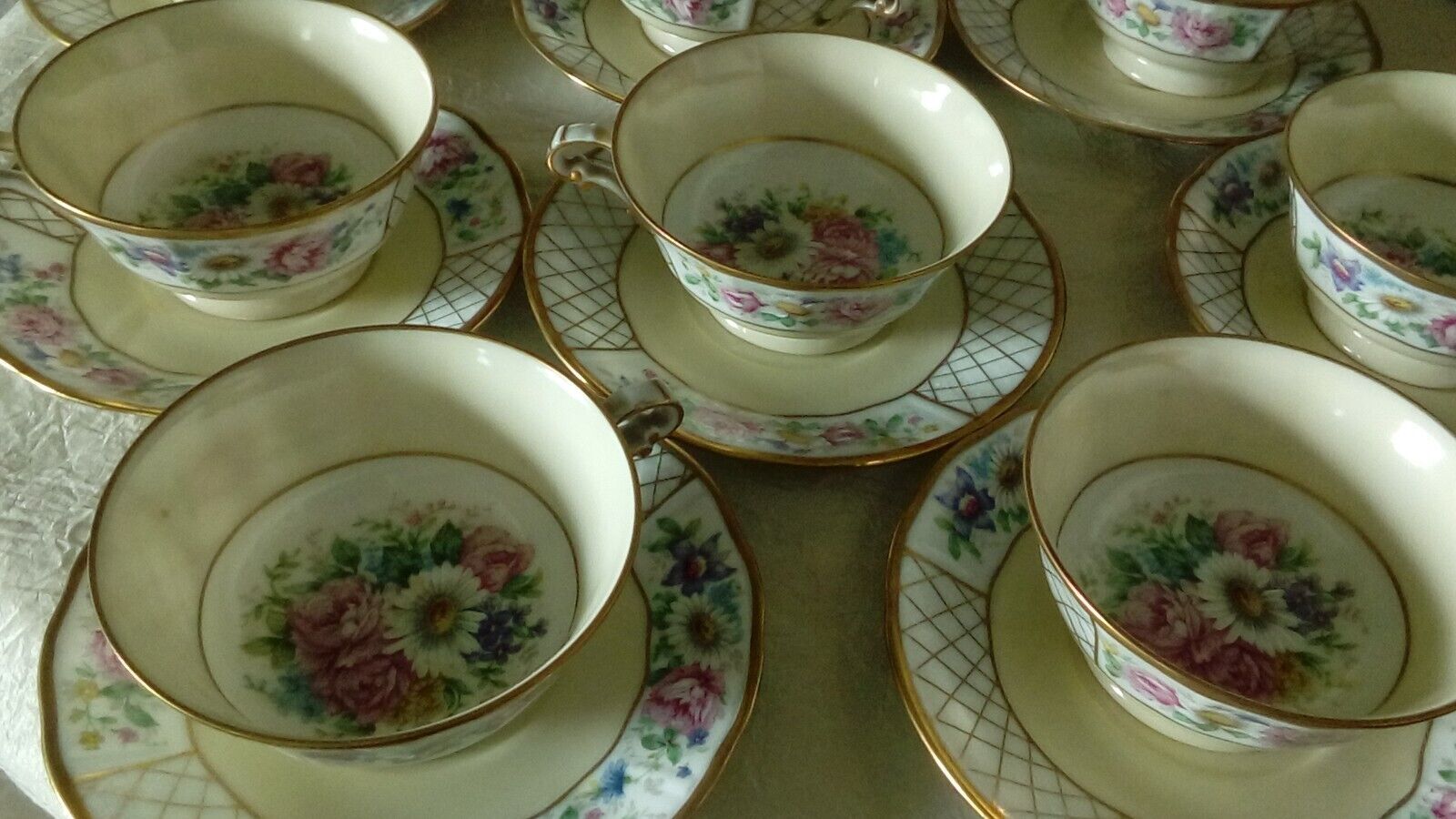 Coffee cup in limoges porcelain bernardaud floral decor