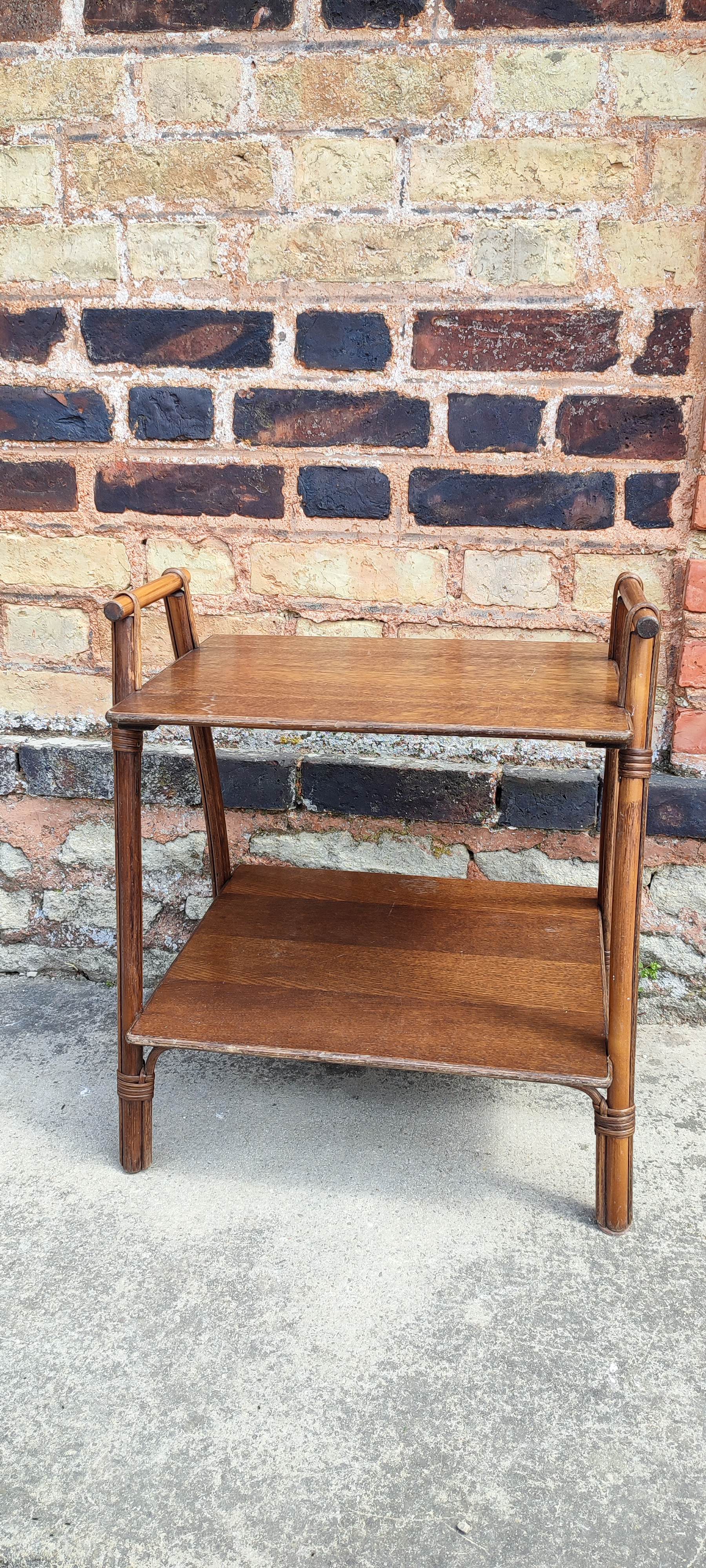 Serving rattan and wood side furniture