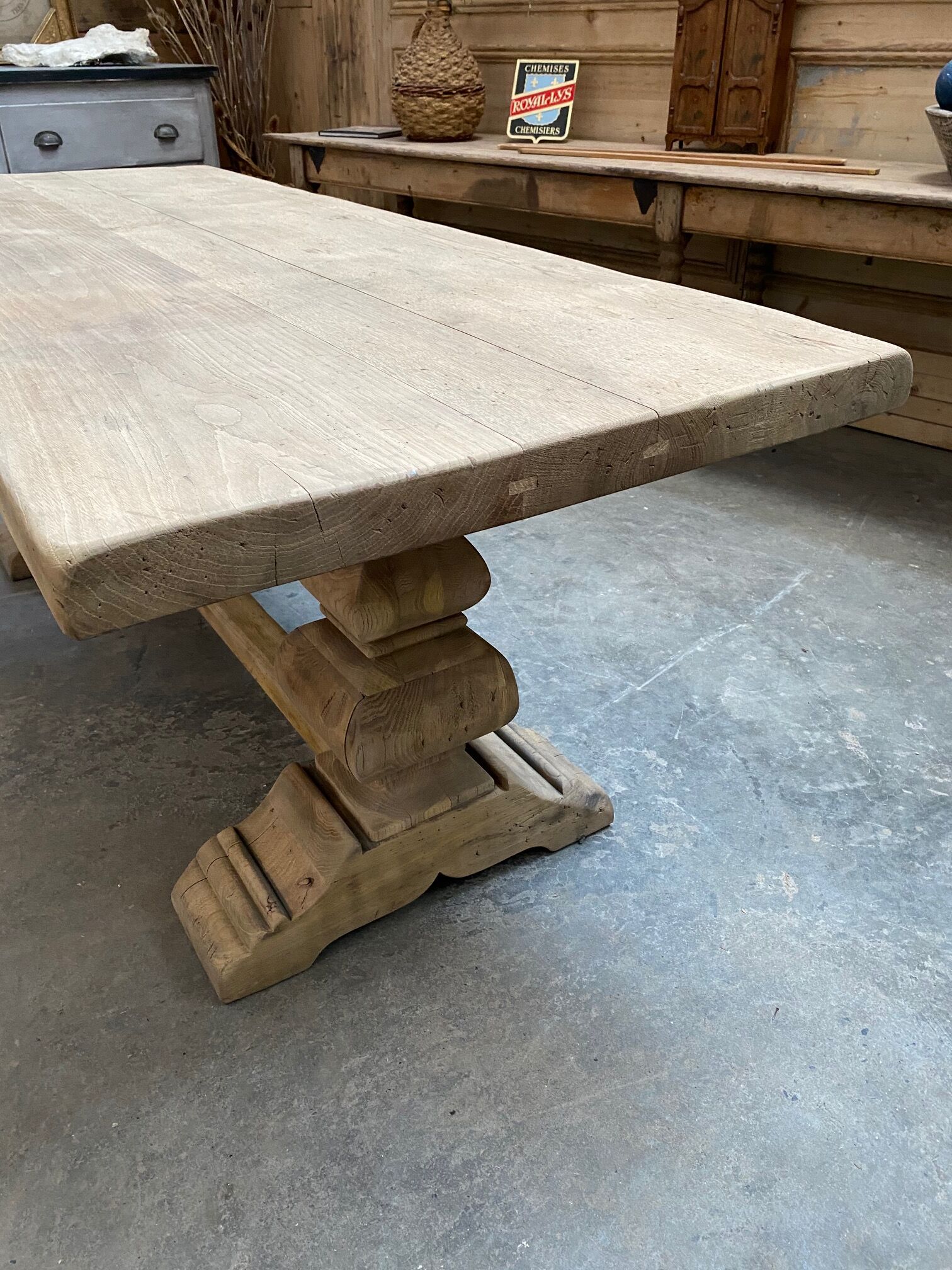 Solid oak monastery table