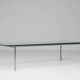 Architectural rectangular coffee table in steel and glass.