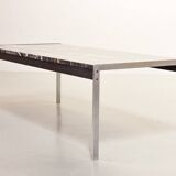 Kho Liangh Black Marble and Brushed Steel Coffee Table by Artifort 1960s