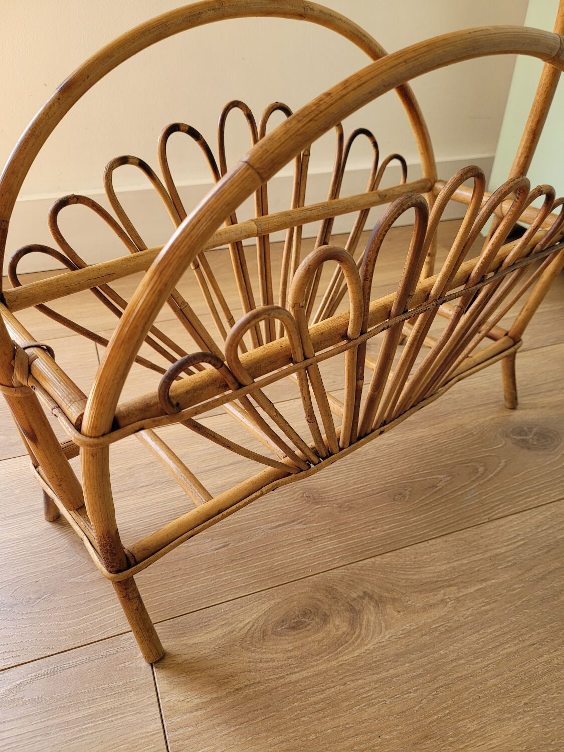 Rattan magazine holder