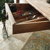 Farmhouse table in solid oak and pine, raw, washed, 212x93
