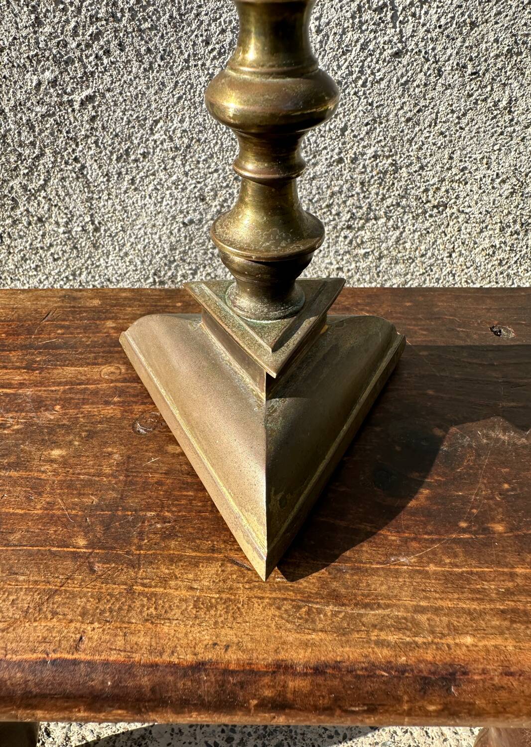 Ancient altar candle holder, bronze candle spike.