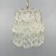 1970s Brass & Pressed Glass Chandelier, Czechoslovakia