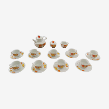 Service à thé porcelaine signé winterling /  70's motifs fleuris