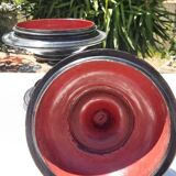 Ancient Burmese laywood offering pot