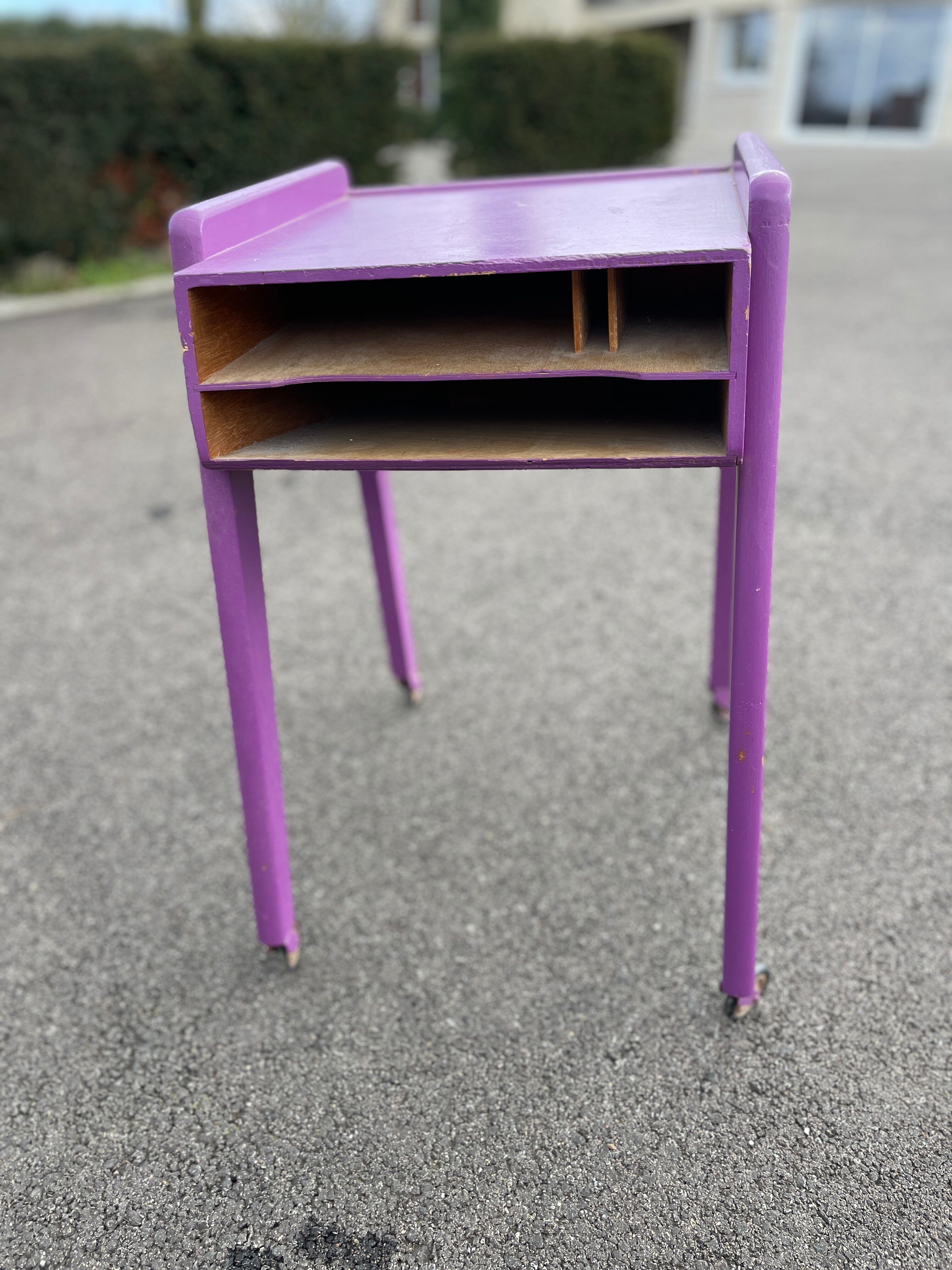 Bedside table vintage 1960 Scandinavian compass legs