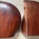 Pair of vintage exotic wood bookends