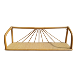 Bamboo and rattan wall shelf