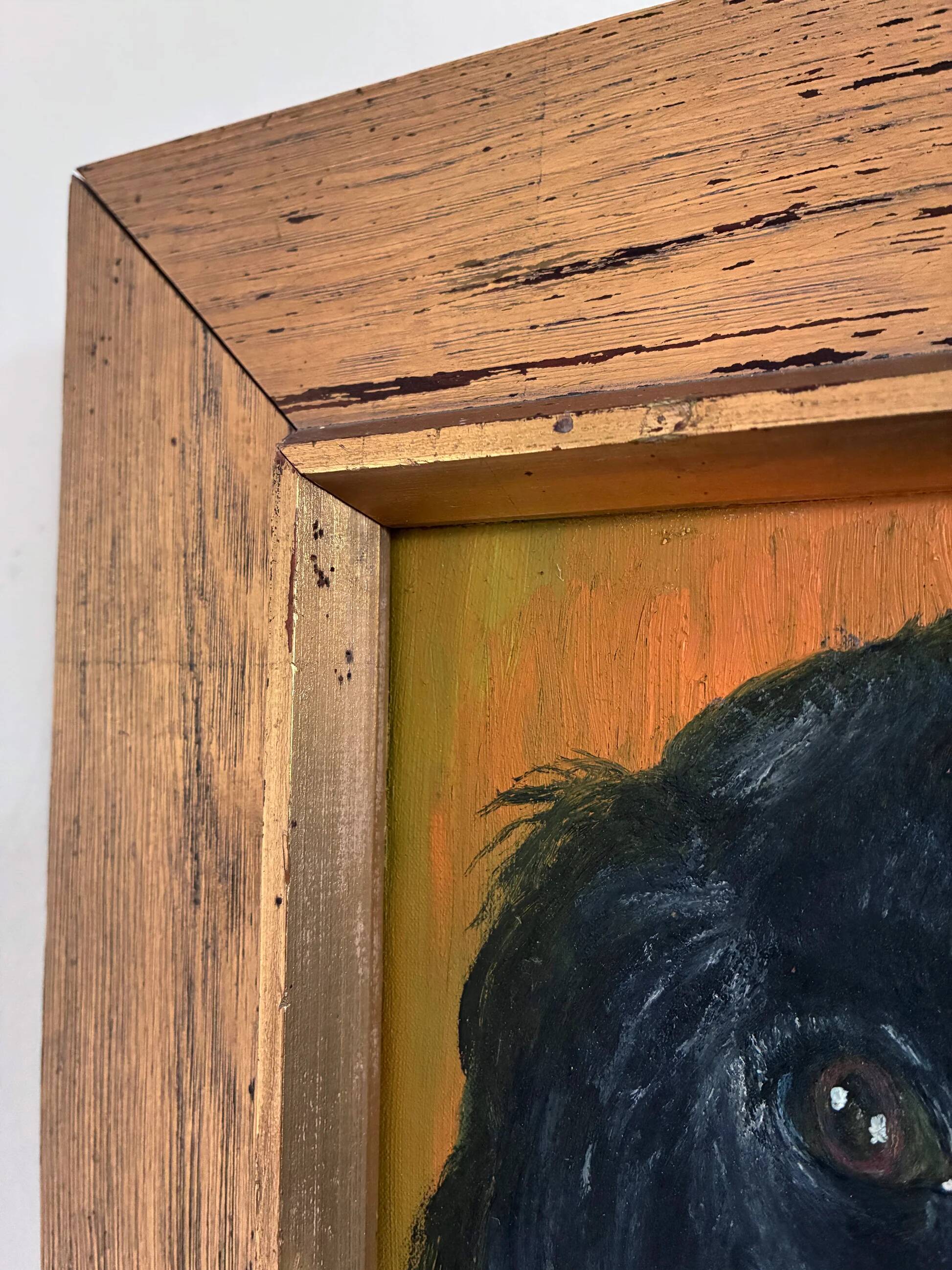 Vintage original dog portrait oil paintings set