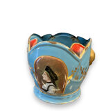 Planter In Early Painted Enamelled XIXth Signed E. Corrier