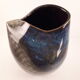 Vintage ceramic vase enamelled sandstone brown green blue
