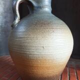 Vintage large pitcher vase in artisanal stoneware.