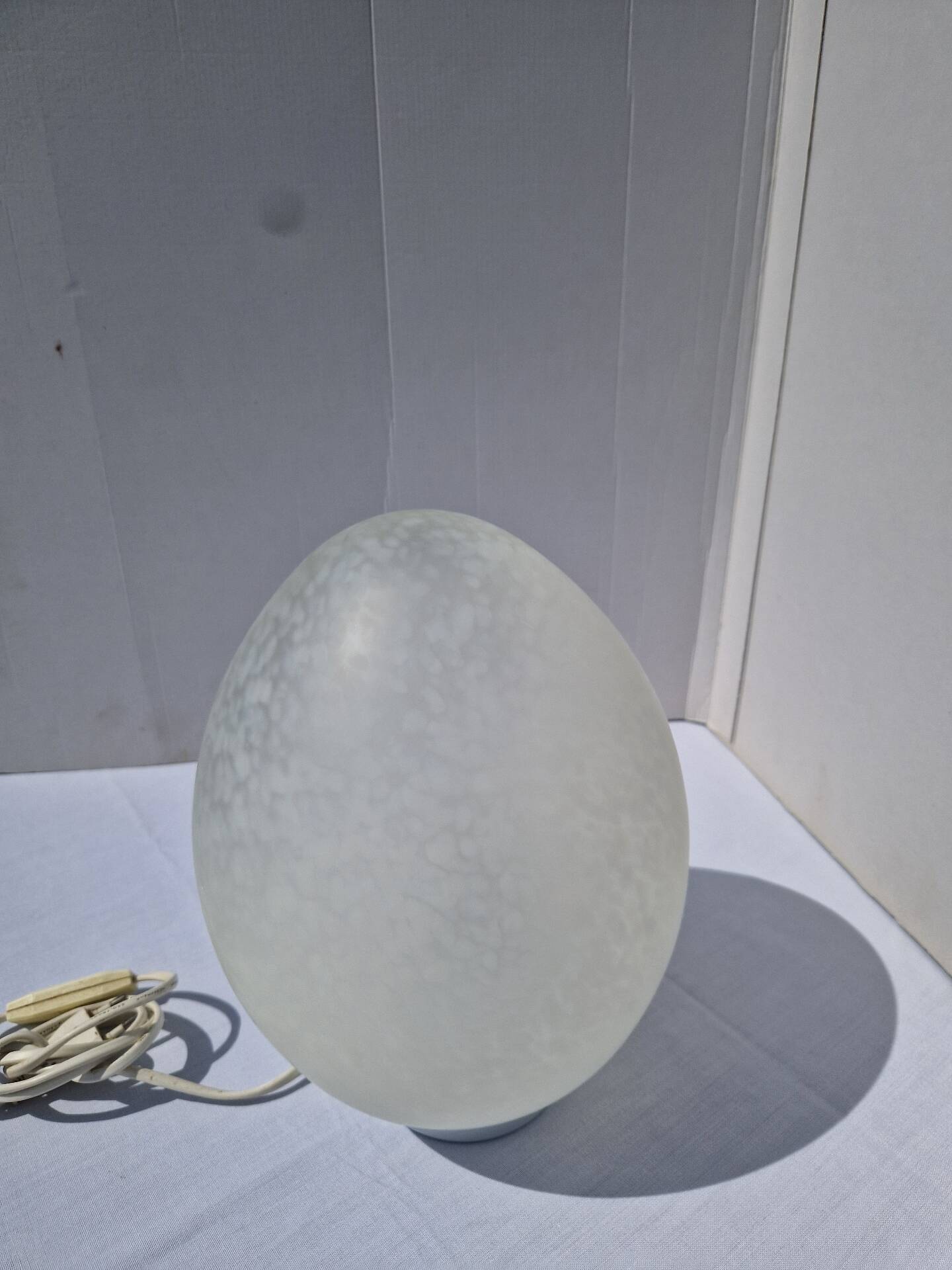 Lampe Oeuf Verre Moucheté  Blanc