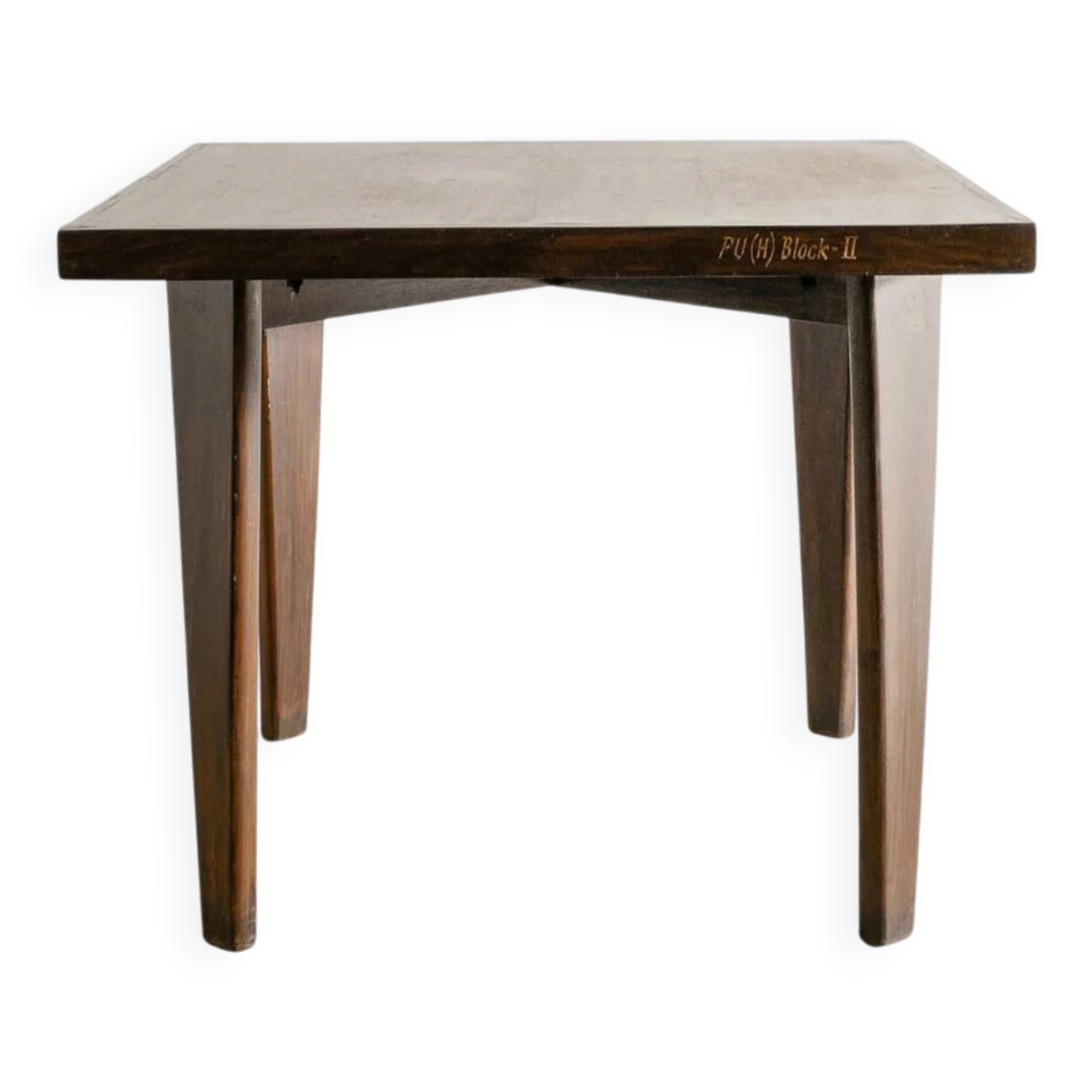 Pierre jeanneret squared wooden dining table, 1950s