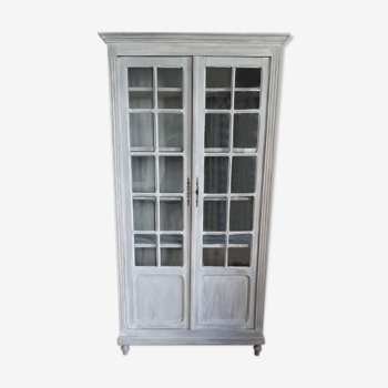 Armoire parisienne vitrée grise